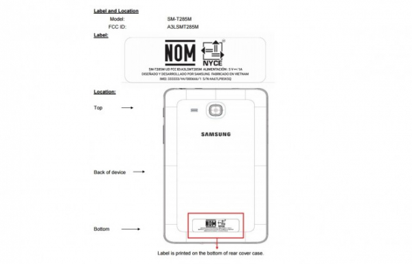 Samsung Galaxy Tab E 7.0 LTE (SM-T285M) на сертификации FCC